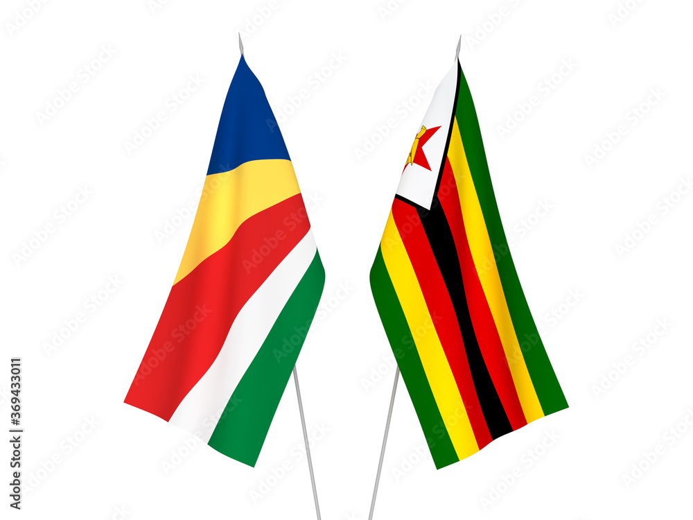 Seychelles and Zimbabwe flags Seychelles and Zimbabwe flags