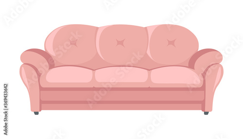 Modern sofa, furniture for home interior design vector
