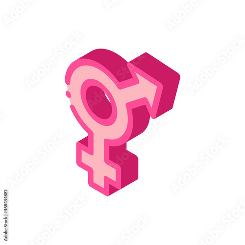 bisexual sign icon vector. isometric bisexual sign sign. color isolated symbol illustration