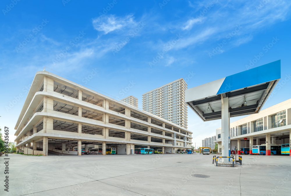 Obraz premium Landscape of multi-storey garage, Jiangxi, China.
