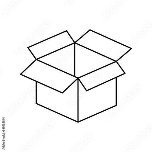 Box line icon. Open box outline vector illustration isolated on white.