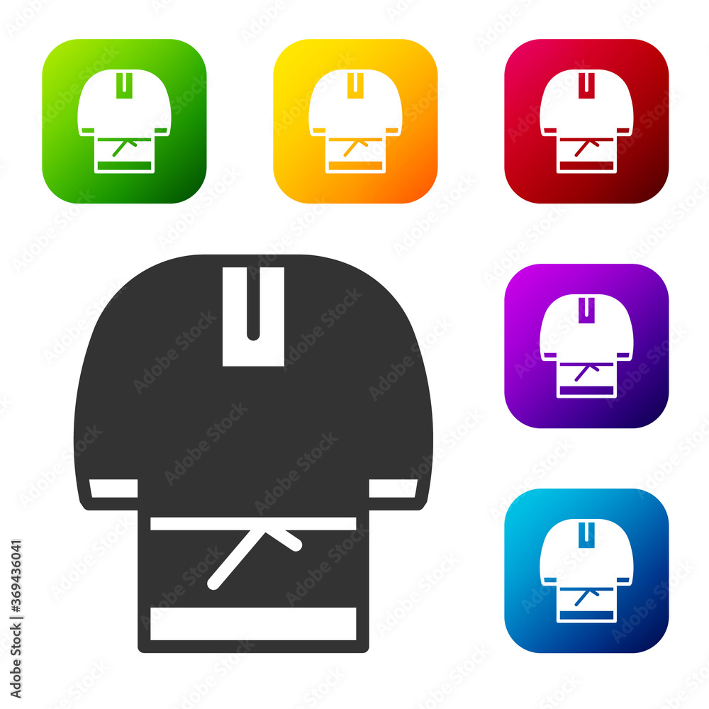 Black Kosovorotka is a traditional Russian shirt icon isolated on white background. Traditional national clothes. Set icons in color square buttons. Vector. Black Kosovorotka is a traditional Russian shirt icon isolated on white background. Traditional national clothes. Set icons in color square buttons. Vector.