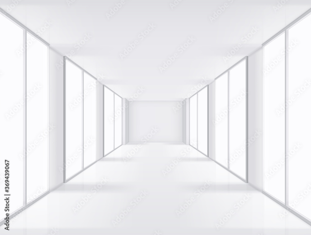 Empty interior with large windows Empty interior with large windows