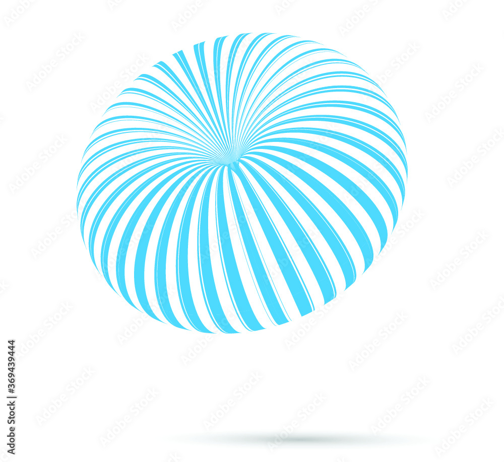 Round Shapes . Ring Logo Design Elements . Circles of Stripes .