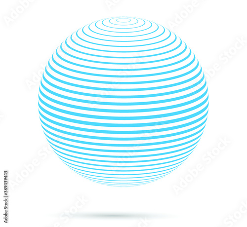 Round Shapes . Ring Logo Design Elements . Circles of Stripes .