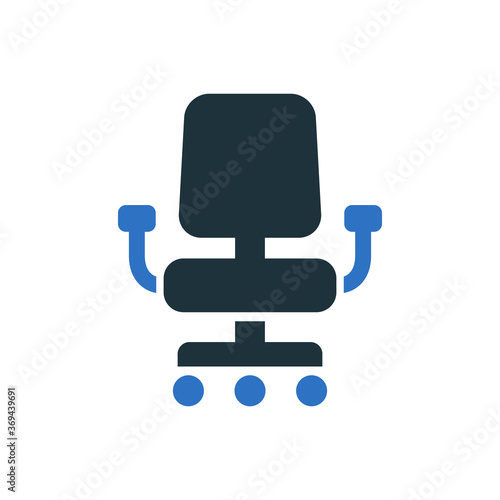 Vector illustration of office chair icon on white background