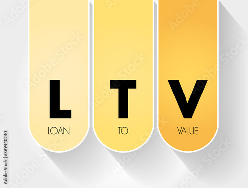 LTV - Loan to Value acronym, business concept background