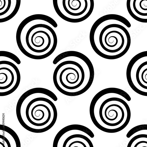 Cartoon abstract swirl seamless pattern. Curly geo infinity backdrop. Twist geometric wrapping paper. Vector illustration. 
