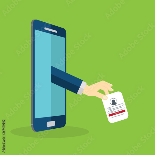 Stealing password. Vector