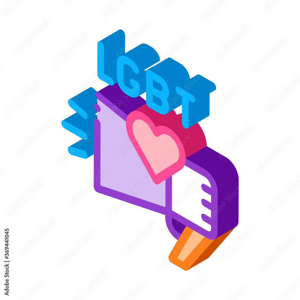 lgbt loudspeaker icon vector. isometric lgbt loudspeaker sign. color isolated symbol illustration lgbt loudspeaker icon vector. isometric lgbt loudspeaker sign. color isolated symbol illustration