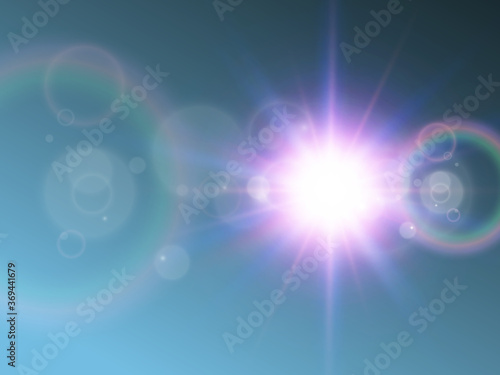 Bright beautiful star.Vector illustration of a light effect on a transparent background. 