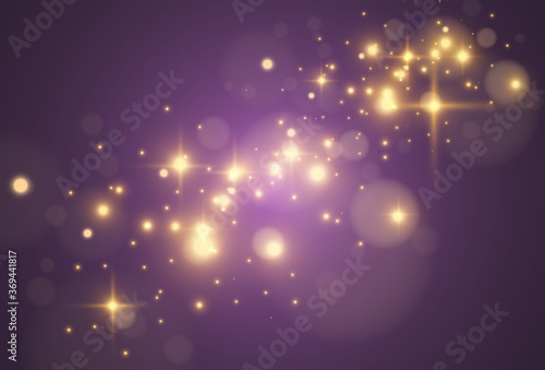 Fototapeta Naklejka Na Ścianę i Meble -  Bright beautiful star.Vector illustration of a light effect on a transparent background.	

