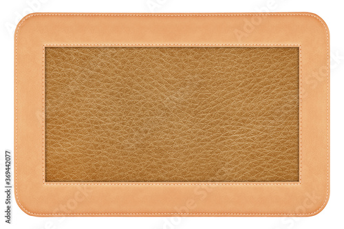 leather frame isolated on white background with clipping path
