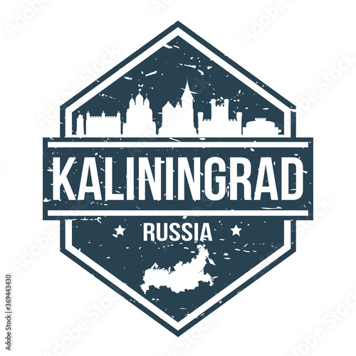 Kaliningrad Russia Travel Stamp Icon Skyline City Design Tourism Badge Rubber.