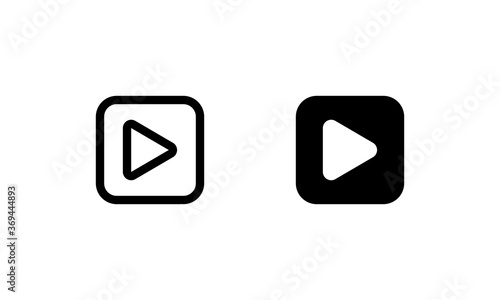 Media player icon. With outline and glyph style