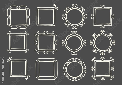 Whimsical swirl frames