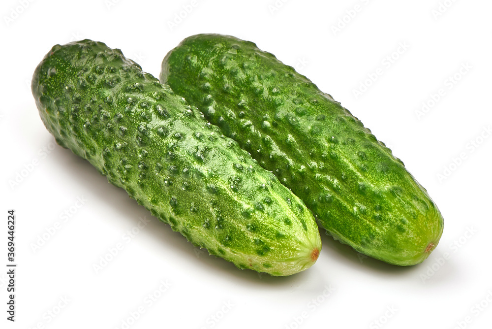 Fresh cucumbers, isolated on white background Fresh cucumbers, isolated on white background