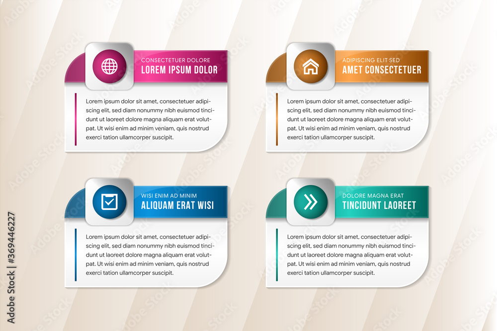 Modern vector illustration 3D. Template of a rectangle with rounded corners infographic with two elements. Designed for business, presentations, web design, diagrams with 4 steps. Step by step. Modern vector illustration 3D. Template of a rectangle with rounded corners infographic with two elements. Designed for business, presentations, web design, diagrams with 4 steps. Step by step.
