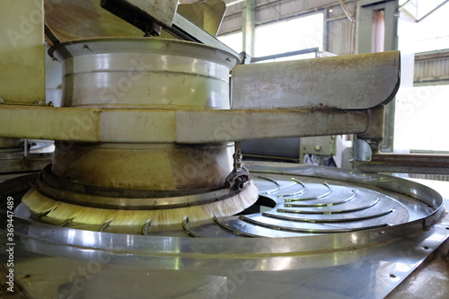 A well equipped japanese green tea processing factory at Shizuoka, Japan. From steaming, rolling to drying process.