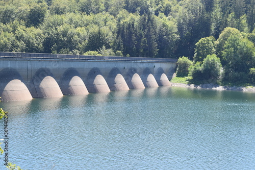 Seeseite der Staumauer der Oleftalsperre in der Eifel photo