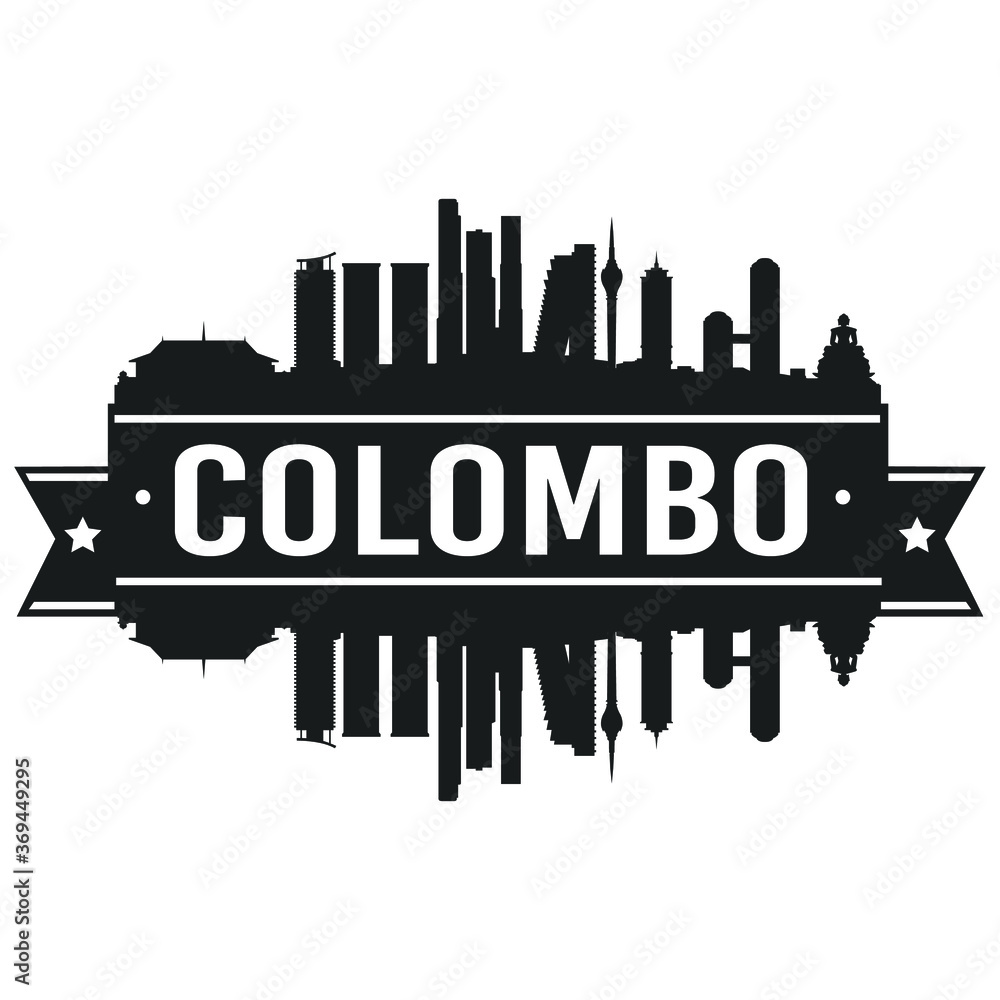 Colombo Sri Lanka. Skyline Silhouette City. Cityscape Design Vector. Famous Monuments Tourism. Colombo Sri Lanka. Skyline Silhouette City. Cityscape Design Vector. Famous Monuments Tourism.