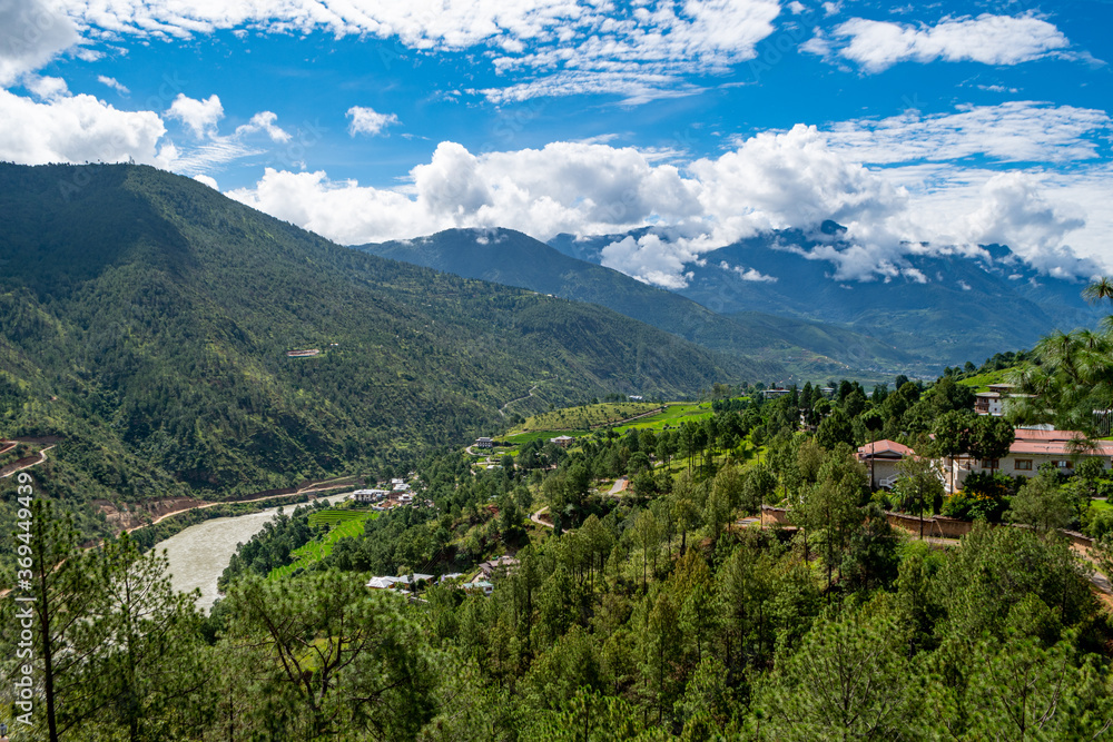 Beautiful country side in Bhutan