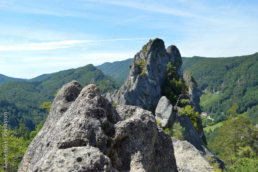Beautiful Sulov rocks with forrests around during the summer in national nature reserve Sulov rocks in Slovakia Beautiful Sulov rocks with forrests around during the summer in national nature reserve Sulov rocks in Slovakia