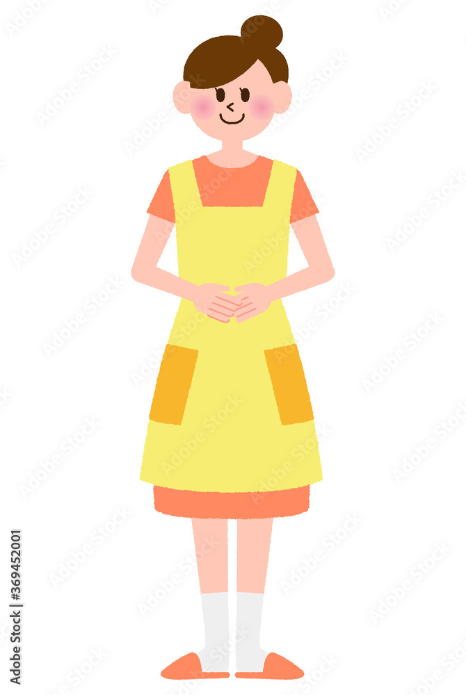 ポーズをとっている主婦の女性 ポーズをとっている主婦の女性