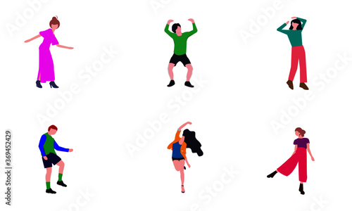 Dancing People vector illustrations.