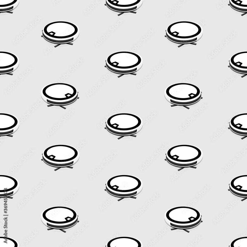 Smart Technologies. Pattern of robot vacuum cleaner on white floor. vector illiustration. Smart Technologies. Pattern of robot vacuum cleaner on white floor. vector illiustration.