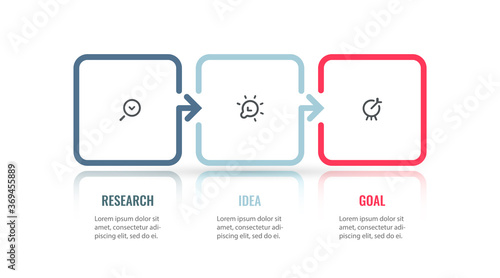 Vector Infographic design with 3 options or steps. Infographics for business concept. Can be used for presentations banner, workflow layout, process diagram, flow chart, info graph