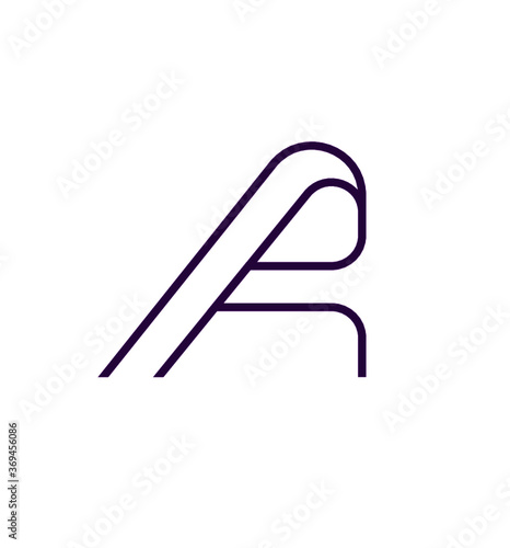 Letter A in purple. Abstract and fully editable stroke