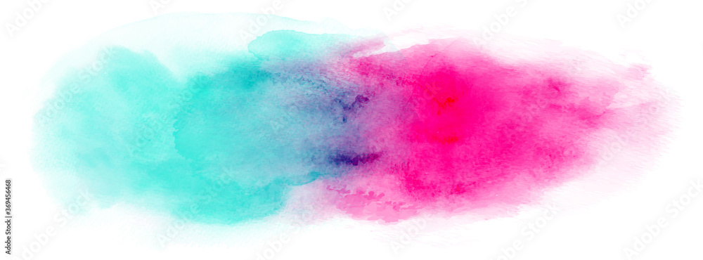 Abstract design splatter hand-painted watercolor on white background