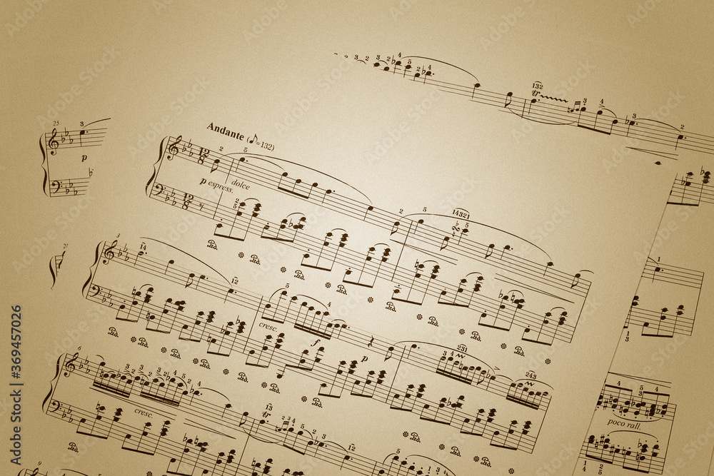 Fototapeta premium レトロ調の楽譜0065