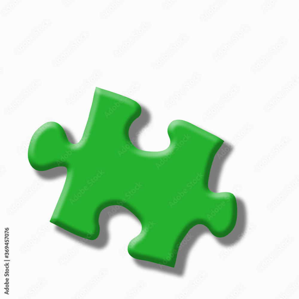 Green puzzle with shadows on a white background. Green puzzle with shadows on a white background.