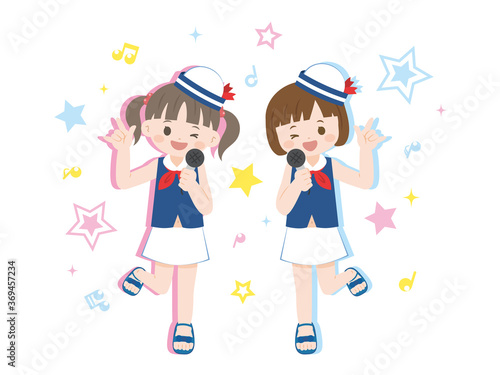 アイドル かわいい女の子のイラスト