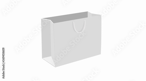 Vector Isolated Illustration of a White Shopping Bag