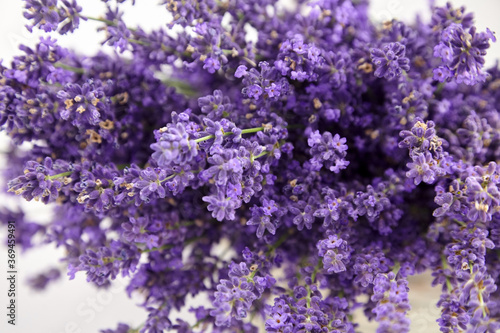 Natural lavender flowers bouquet closeup