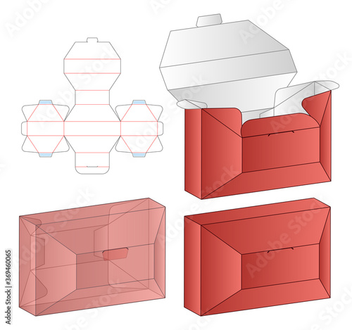 Box packaging die cut template design. 3d mock-up