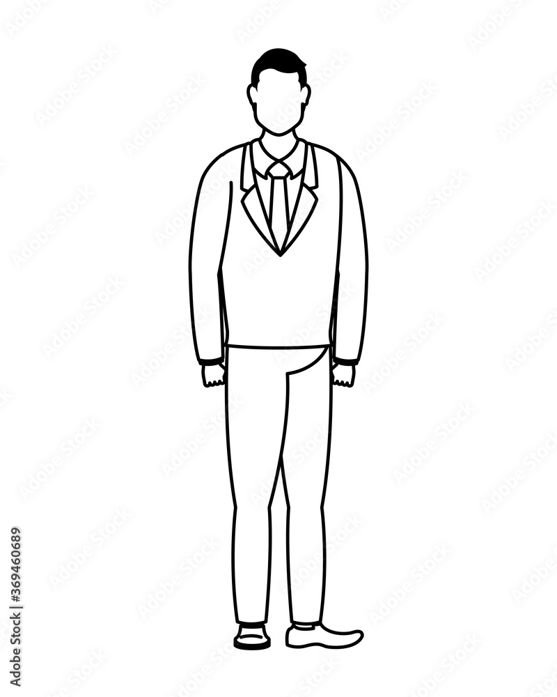 elegant businessman worker avatar character