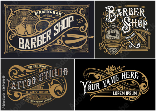 Vintage Logos organized by layers