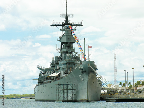 USS Missouri from World War 2 docked at Pearl Harbor, Hawaii photo