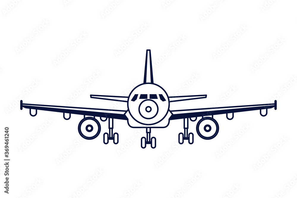 airplane transport airline isolated icon airplane transport airline isolated icon