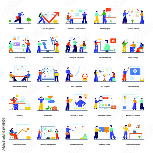 Teamwork and Team Building In Flat Vectors Style 
