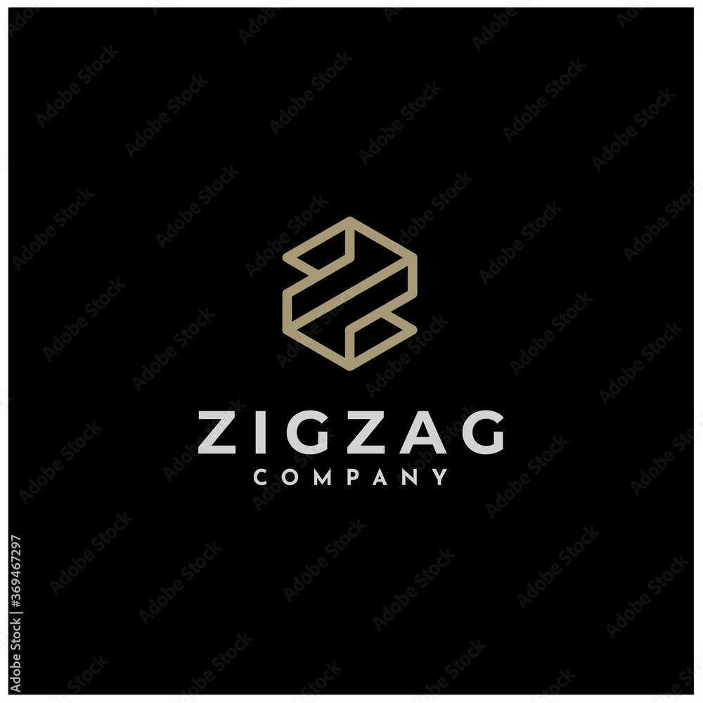 Initial Letter Z Zigzag classic logo, luxury elegant gold golden hexagon monogram symbol Initial Letter Z Zigzag classic logo, luxury elegant gold golden hexagon monogram symbol