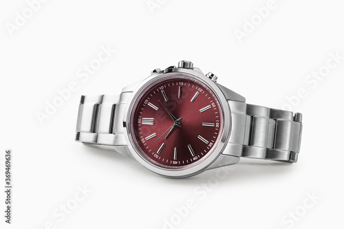Luxury watch isolated on white background. With clipping path. Clean watch. Men watch.