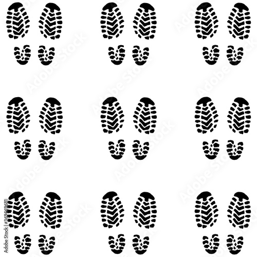 Background of the sole of men's shoes. Hand drawn print shoes and bare feet. Doodle formation of soldiers.