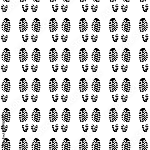 Background of the sole of men's shoes. Hand drawn print shoes and bare feet. Doodle formation of soldiers.