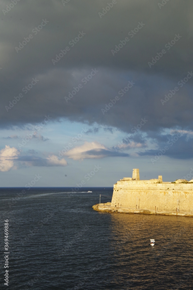 Valletta city scape under a cloudy sky Valletta city scape under a cloudy sky