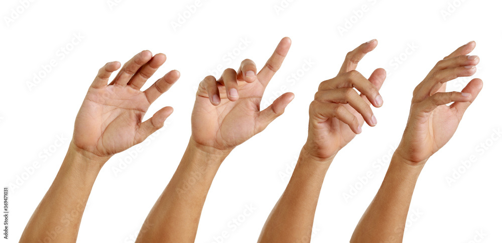 Set of hand man show symbol isolated on white background Set of hand man show symbol isolated on white background